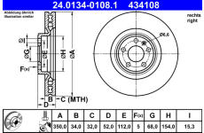Brzdový kotouč ATE 24.0134-0108.1