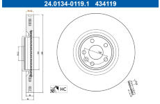 Brzdový kotúč ATE 24.0134-0119.1