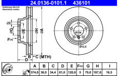 Brzdový kotouč ATE 24.0136-0101.1