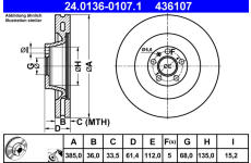 Brzdový kotouč ATE 24.0136-0107.1