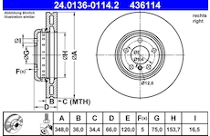 Brzdový kotouč ATE ATE 24.0136-0114.2