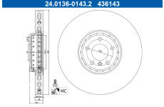 Brzdový kotúč ATE 24.0136-0143.2