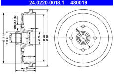 Brzdový buben ATE 24.0220-0018.1