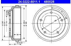 Brzdový buben ATE 24.0222-8011.1