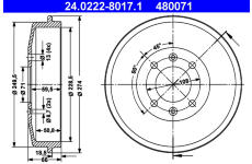 Brzdový buben ATE 24.0222-8017.1