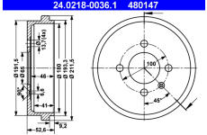 Brzdový buben ATE 24.0218-0036.1