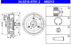 Brzdový buben ATE 24.0216-5701.2