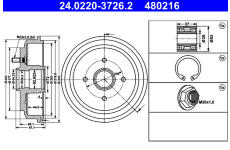 Brzdový buben ATE 24.0220-3726.2
