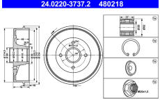 Brzdový buben ATE 24.0220-3737.2