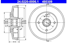 Brzdový buben ATE 24.0220-0006.1
