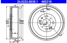 Brzdový buben ATE 24.0222-8038.1