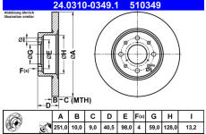Brzdový kotouč ATE 24.0310-0349.1
