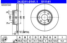 Brzdový kotouč ATE 24.0311-0141.1