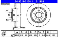 Brzdový kotouč ATE ATE 24.0311-0158.1