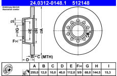 Brzdový kotúč ATE 24.0312-0148.1