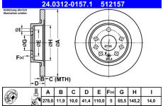 Brzdový kotouč ATE 24.0312-0157.1