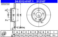 Brzdový kotouč ATE 24.0312-0167.1