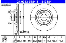 Brzdový kotouč ATE 24.0313-0184.1