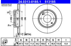 Brzdový kotouč ATE 24.0313-0185.1