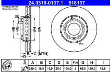 Brzdový kotouč ATE 24.0318-0137.1