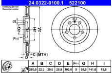 Brzdový kotouč ATE 24.0322-0100.1
