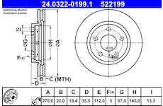 Brzdový kotouč ATE 24.0322-0199.1