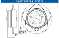 Brzdový kotúč ATE 24.0322-0224.1