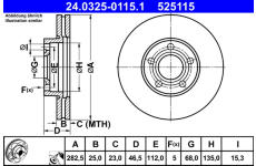 Brzdový kotouč ATE 24.0325-0115.1