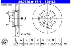 Brzdový kotouč ATE 24.0326-0166.1