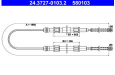 Tažné lanko, parkovací brzda ATE 24.3727-0103.2