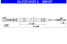 Tažné lanko, parkovací brzda ATE 24.3727-0107.2