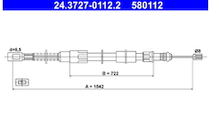 Tažné lanko, parkovací brzda ATE 24.3727-0112.2