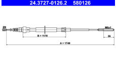 żażné lanko parkovacej brzdy ATE 24.3727-0126.2