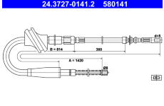 Tažné lanko, parkovací brzda ATE 24.3727-0141.2