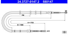 Tažné lanko, parkovací brzda ATE 24.3727-0147.2