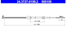 żażné lanko parkovacej brzdy ATE 24.3727-0159.2