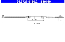 Tažné lanko, parkovací brzda ATE 24.3727-0160.2