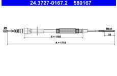 Tažné lanko, parkovací brzda ATE 24.3727-0167.2