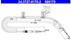 Tažné lanko, parkovací brzda ATE 24.3727-0170.2