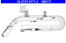 Tažné lanko, parkovací brzda ATE 24.3727-0171.2