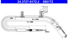 żażné lanko parkovacej brzdy ATE 24.3727-0172.2