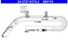 Tažné lanko, parkovací brzda ATE 24.3727-0174.2