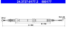 Tažné lanko, parkovací brzda ATE 24.3727-0177.2