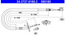 Tažné lanko, parkovací brzda ATE 24.3727-0180.2