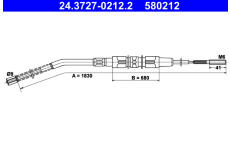 żażné lanko parkovacej brzdy ATE 24.3727-0212.2
