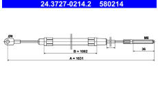 żażné lanko parkovacej brzdy ATE 24.3727-0214.2