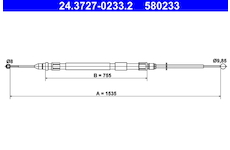 żażné lanko parkovacej brzdy ATE 24.3727-0233.2