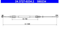 Tažné lanko, parkovací brzda ATE 24.3727-0234.2