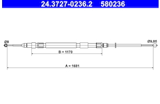 żażné lanko parkovacej brzdy ATE 24.3727-0236.2