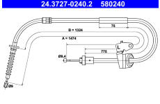 Tažné lanko, parkovací brzda ATE 24.3727-0240.2